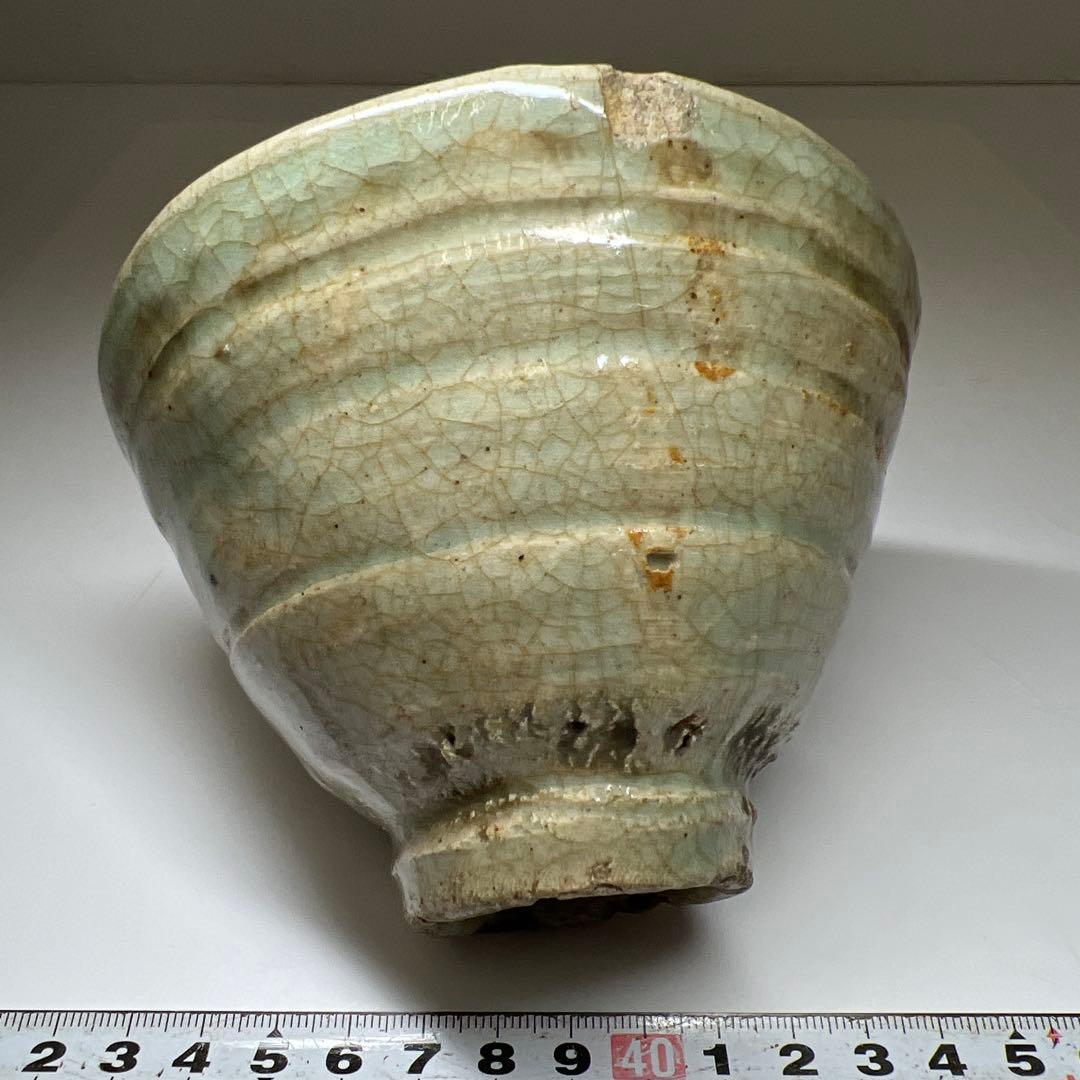 中国明時代　七官青磁鉢　口径約12.5㎝　東Y7-0808⭐︎2Fタルチ