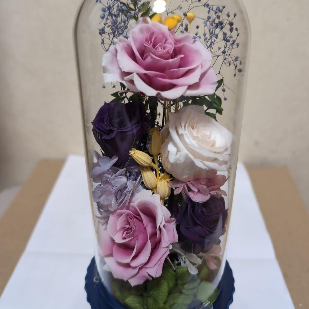 特選仏花　 造花無し　大　一基 ガラスドーム入り プリザーブドフラワー