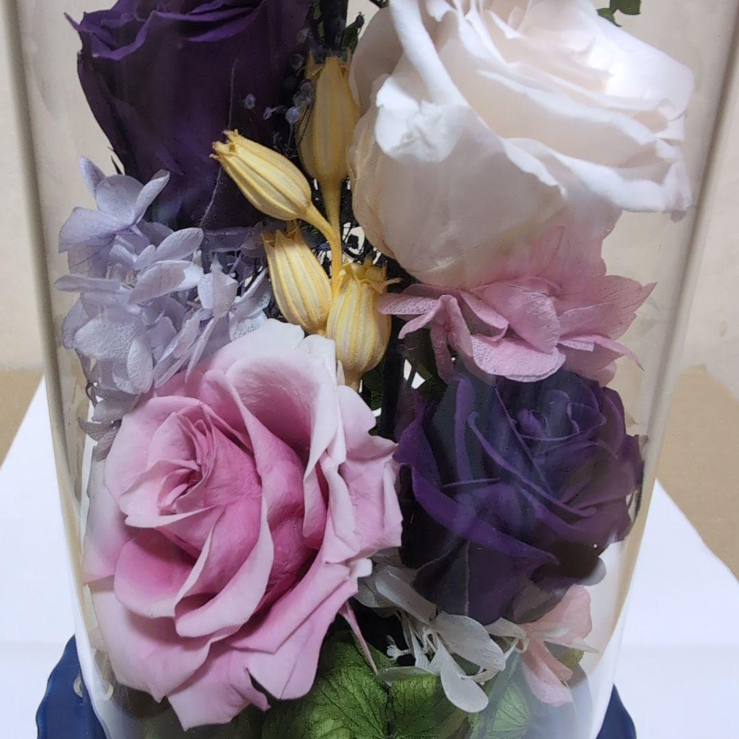 特選仏花　 造花無し　大　一基 ガラスドーム入り プリザーブドフラワー