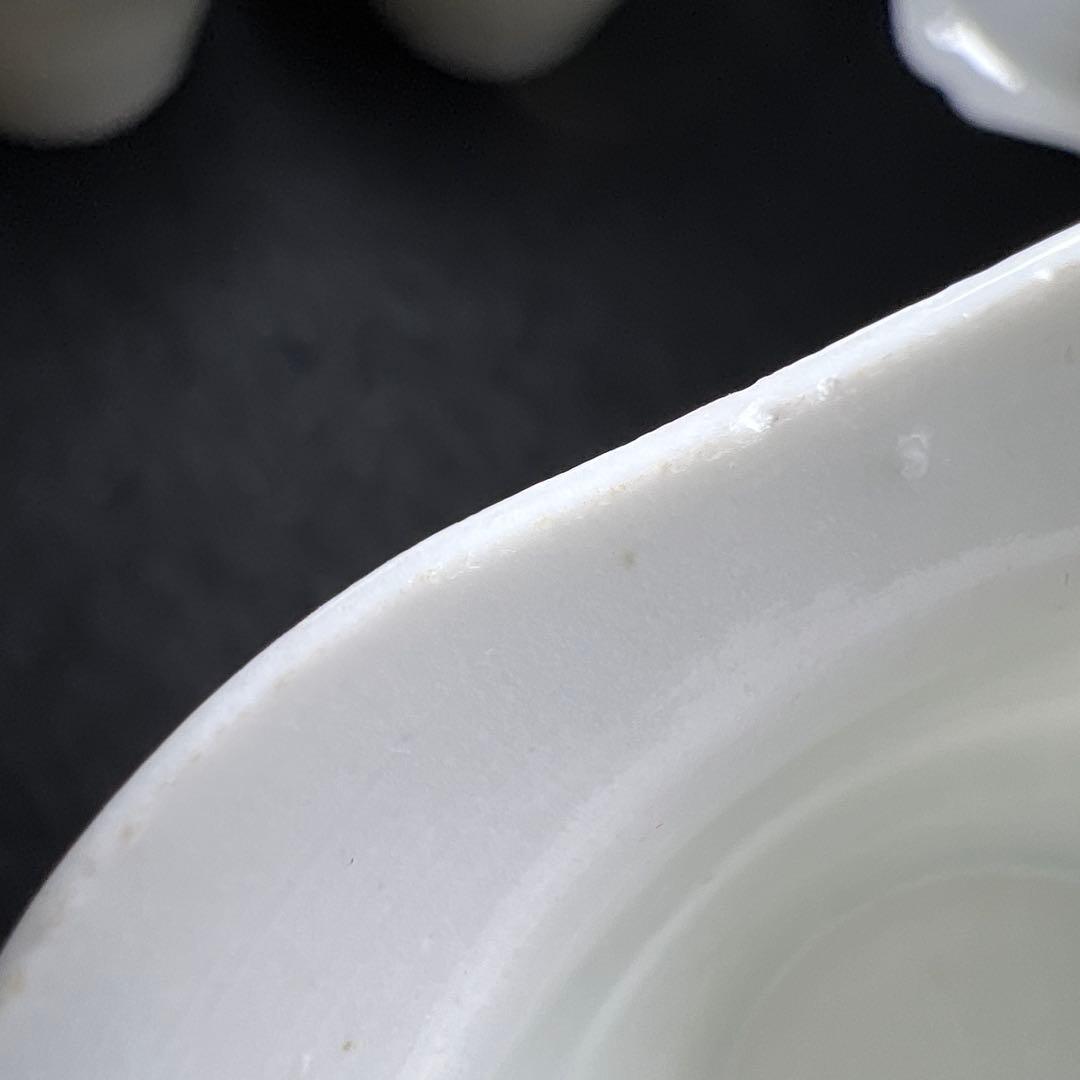 江戸中期　柿右衛門　白磁猪口5点　口径約7.5㎝　東Y8-0403☆2Fトヒサル