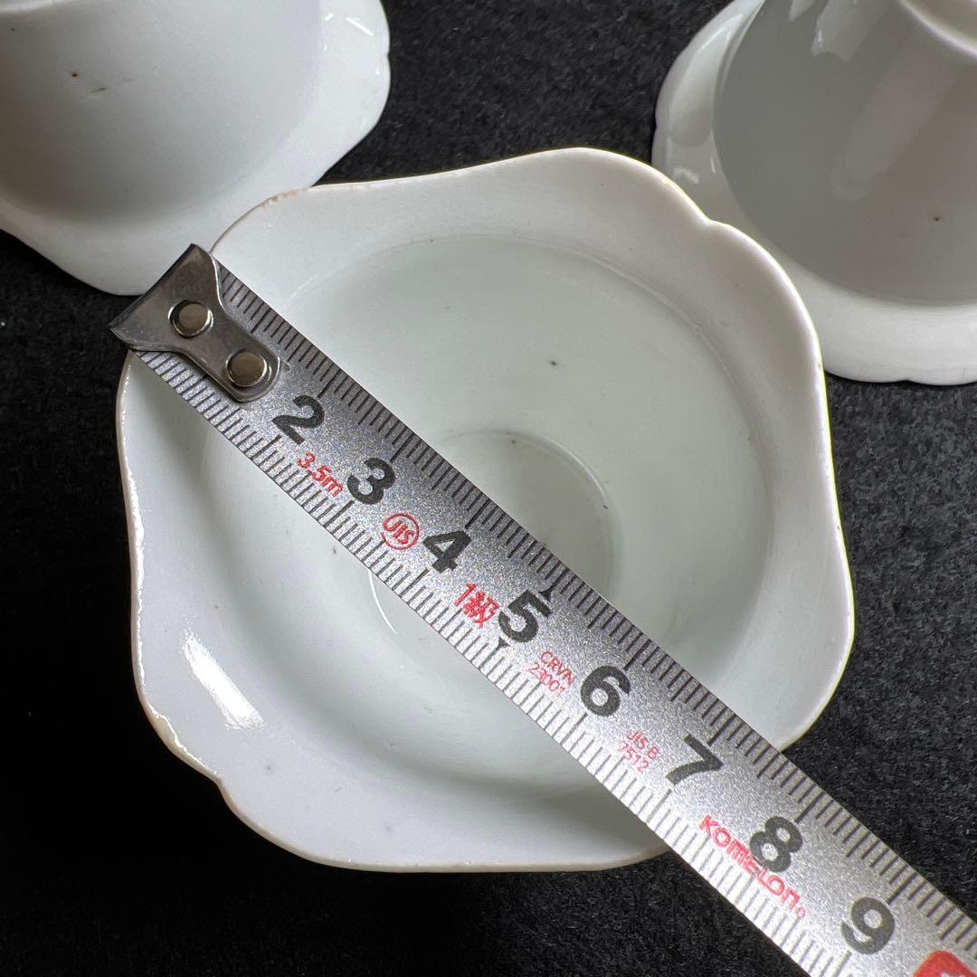 江戸中期　柿右衛門　白磁猪口5点　口径約7.5㎝　東Y8-0403☆2Fトヒサル