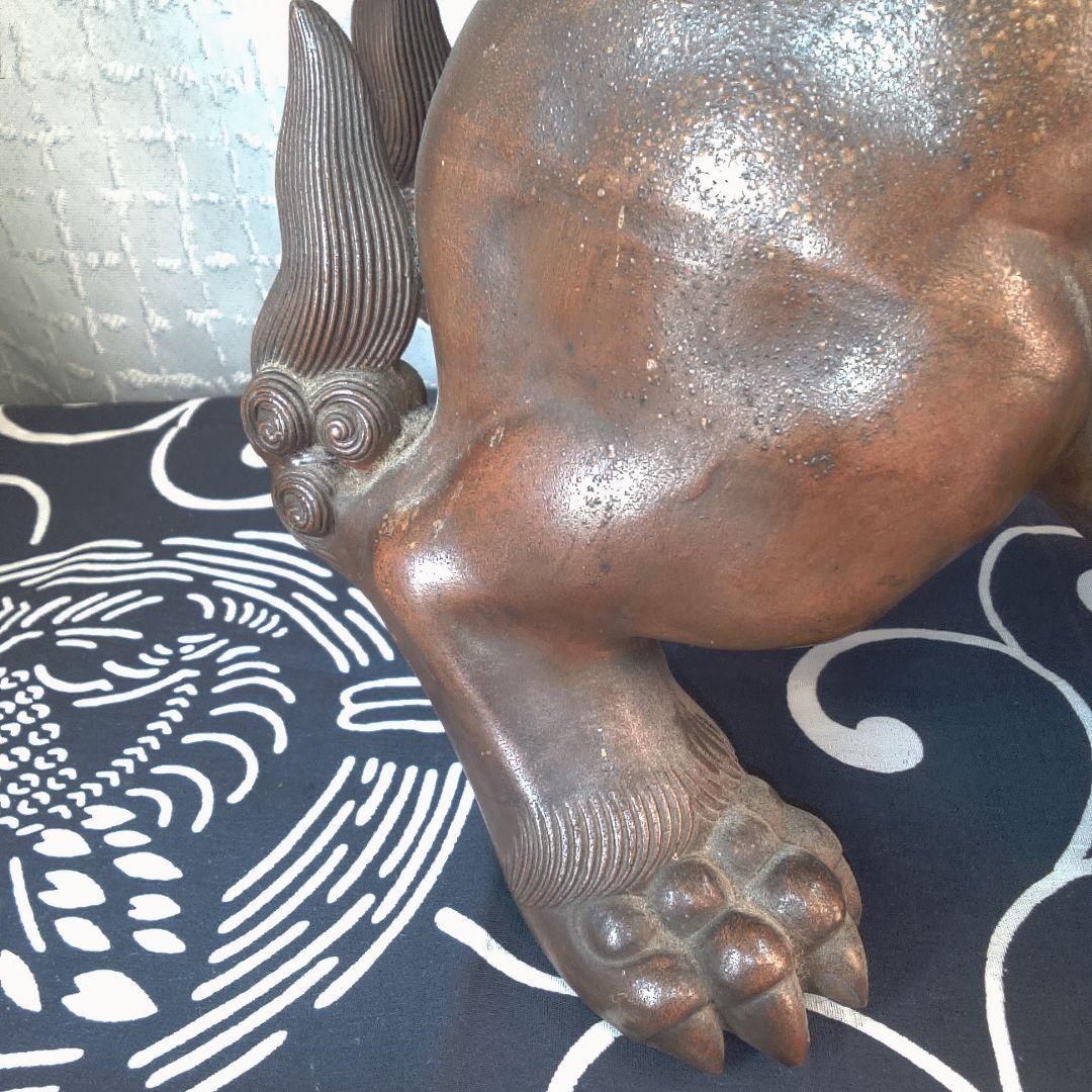 骨董 備前焼 獅子 梅景？ レトロアンティーク ヴィンテージ ジャンク