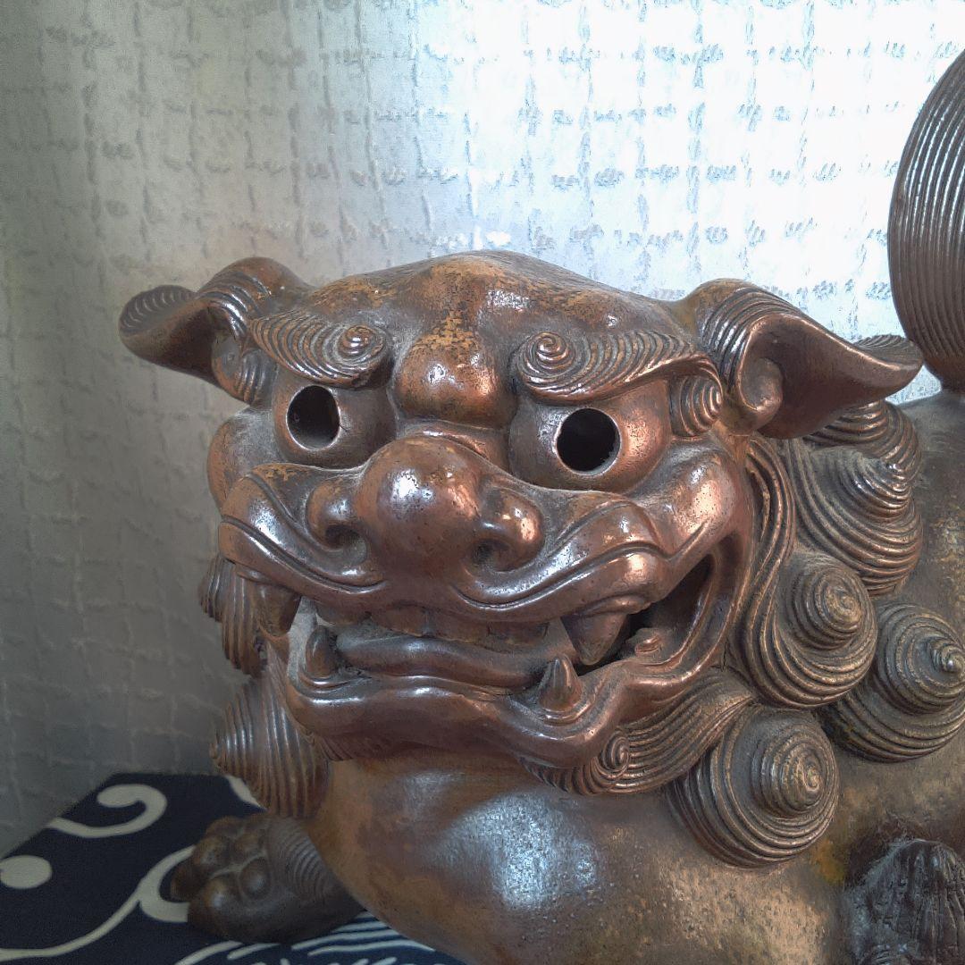 骨董 備前焼 獅子 梅景？ レトロアンティーク ヴィンテージ ジャンク