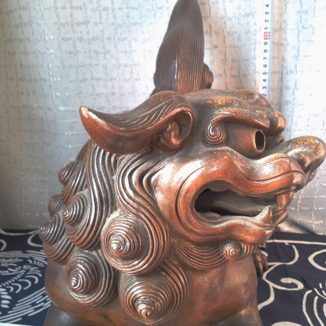 骨董 備前焼 獅子 梅景？ レトロアンティーク ヴィンテージ ジャンク