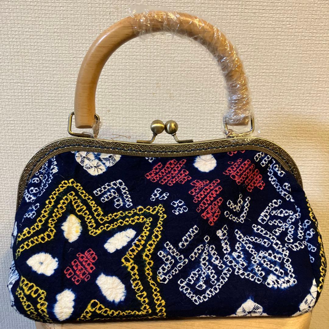 ハンドメイド　有松鳴海絞り　ちっちゃめがま口バッグ　③