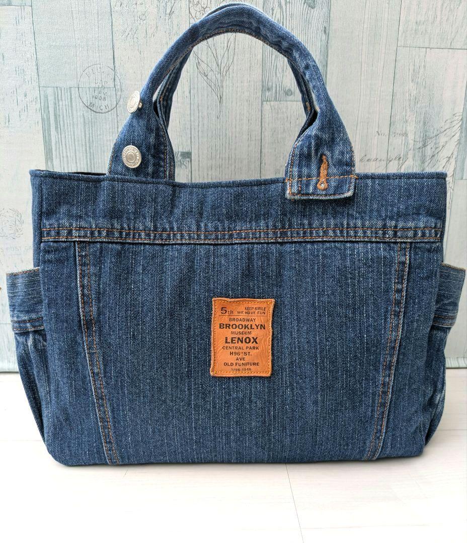 デニムリメイク　☆Gジャン両サイドポケット☆トートバッグ☆