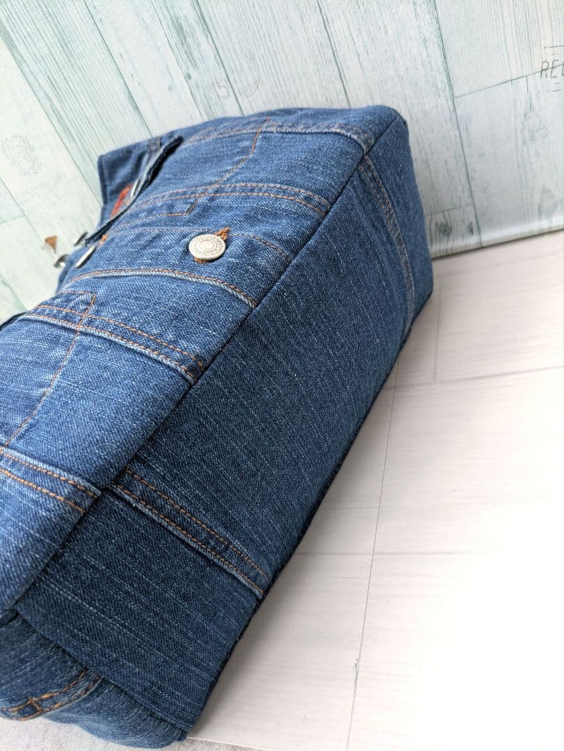 デニムリメイク　☆Gジャン両サイドポケット☆トートバッグ☆