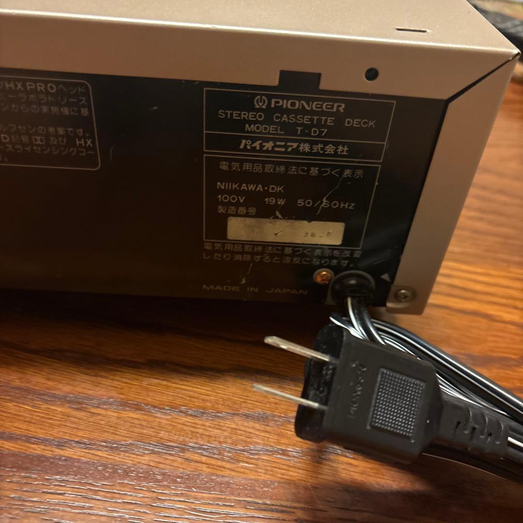 Pioneer ヘッドシングルカセットデッキ T-D7 現状品