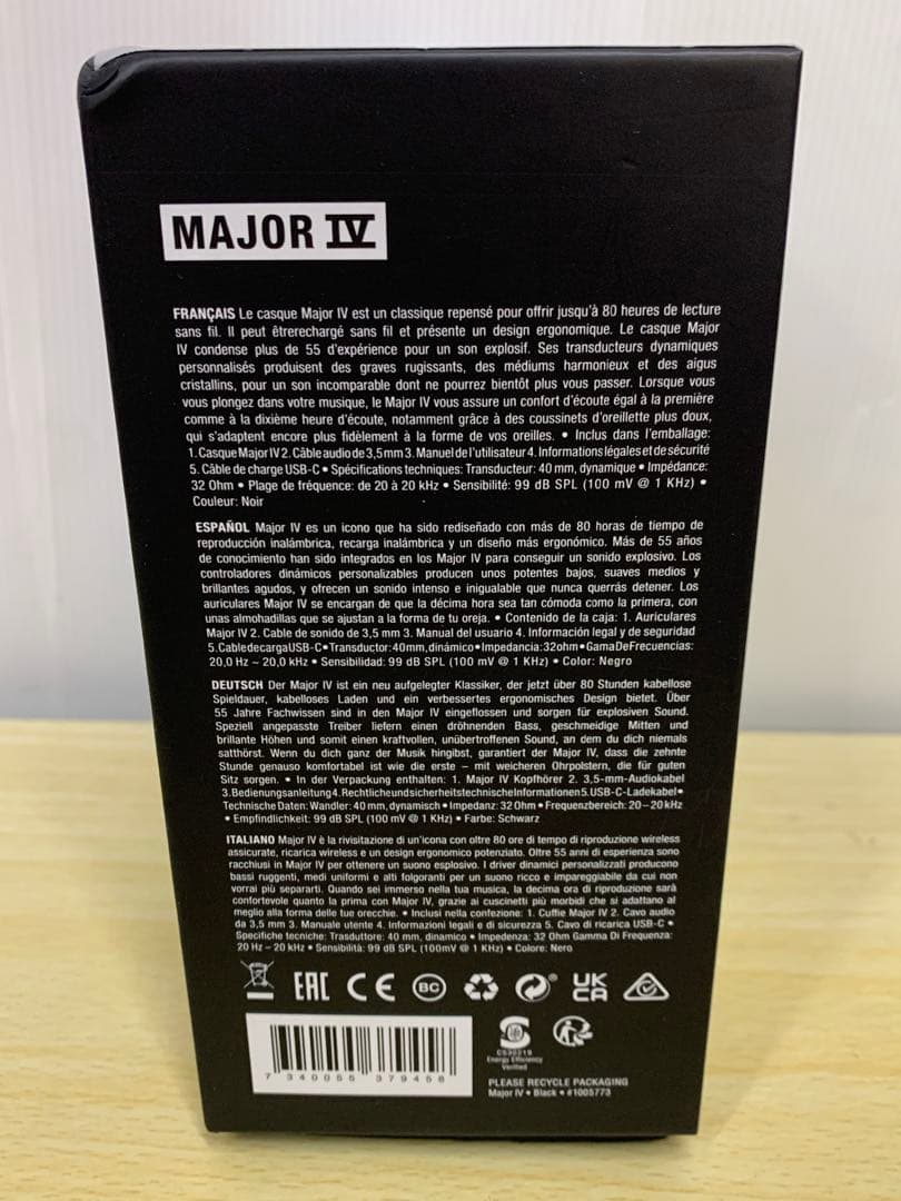 Marshall MAJOR Ⅳ ワイヤレスヘッドホン MM70213-9