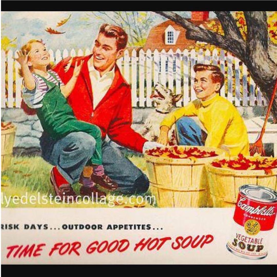 ビンテージ1980’sデッドストック!キャンベルスープ総柄プリントエプロン