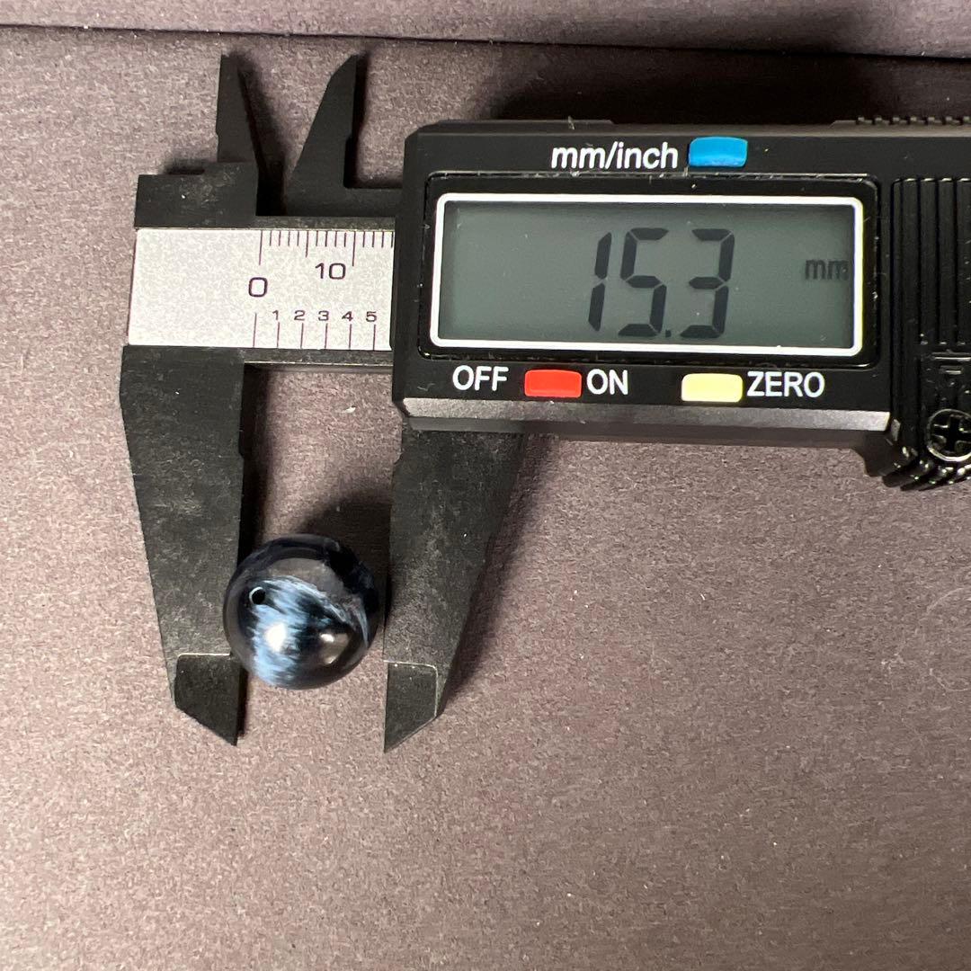 天然石　ピーターサイト　1粒　15.3ミリ　貫通穴あり