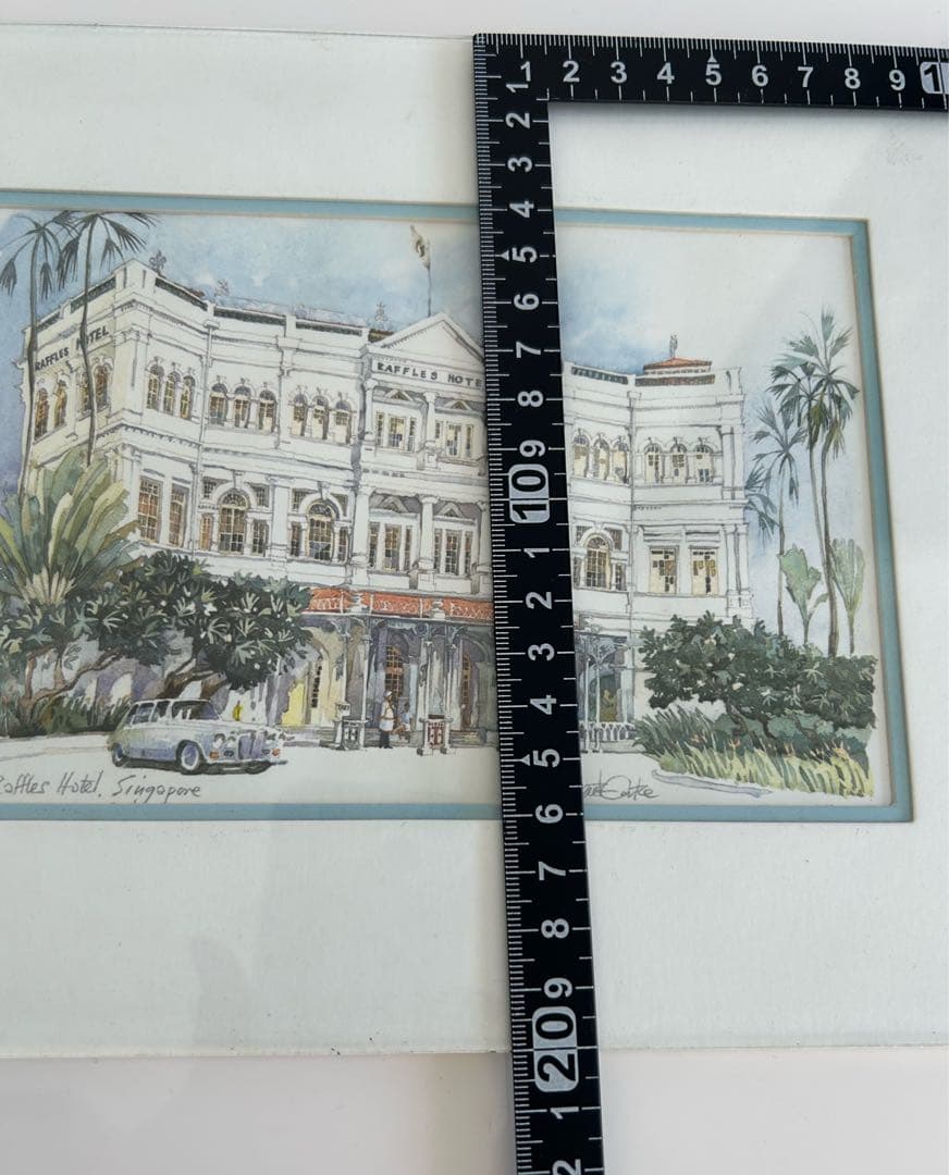 ラッフルズホテル シンガポール　絵画　フレーム付き　額縁