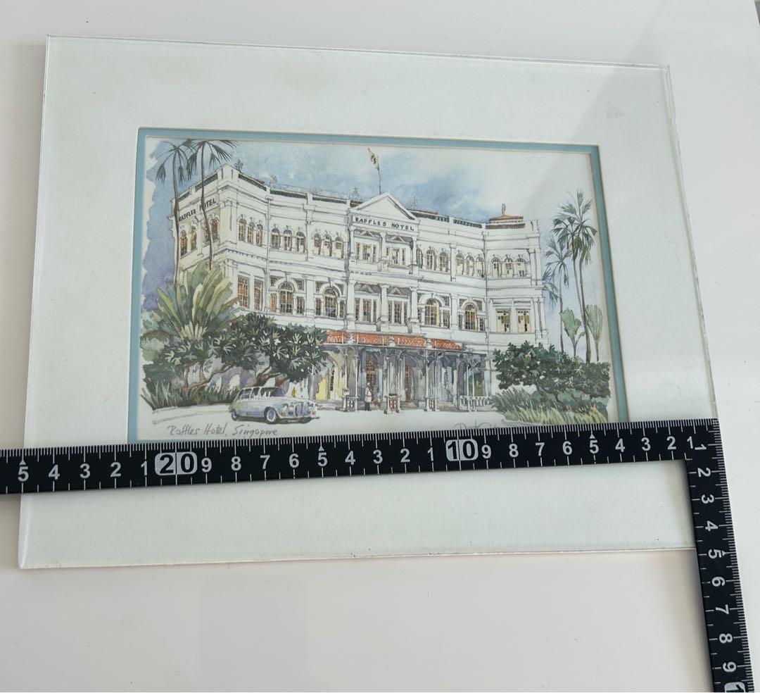 ラッフルズホテル シンガポール　絵画　フレーム付き　額縁