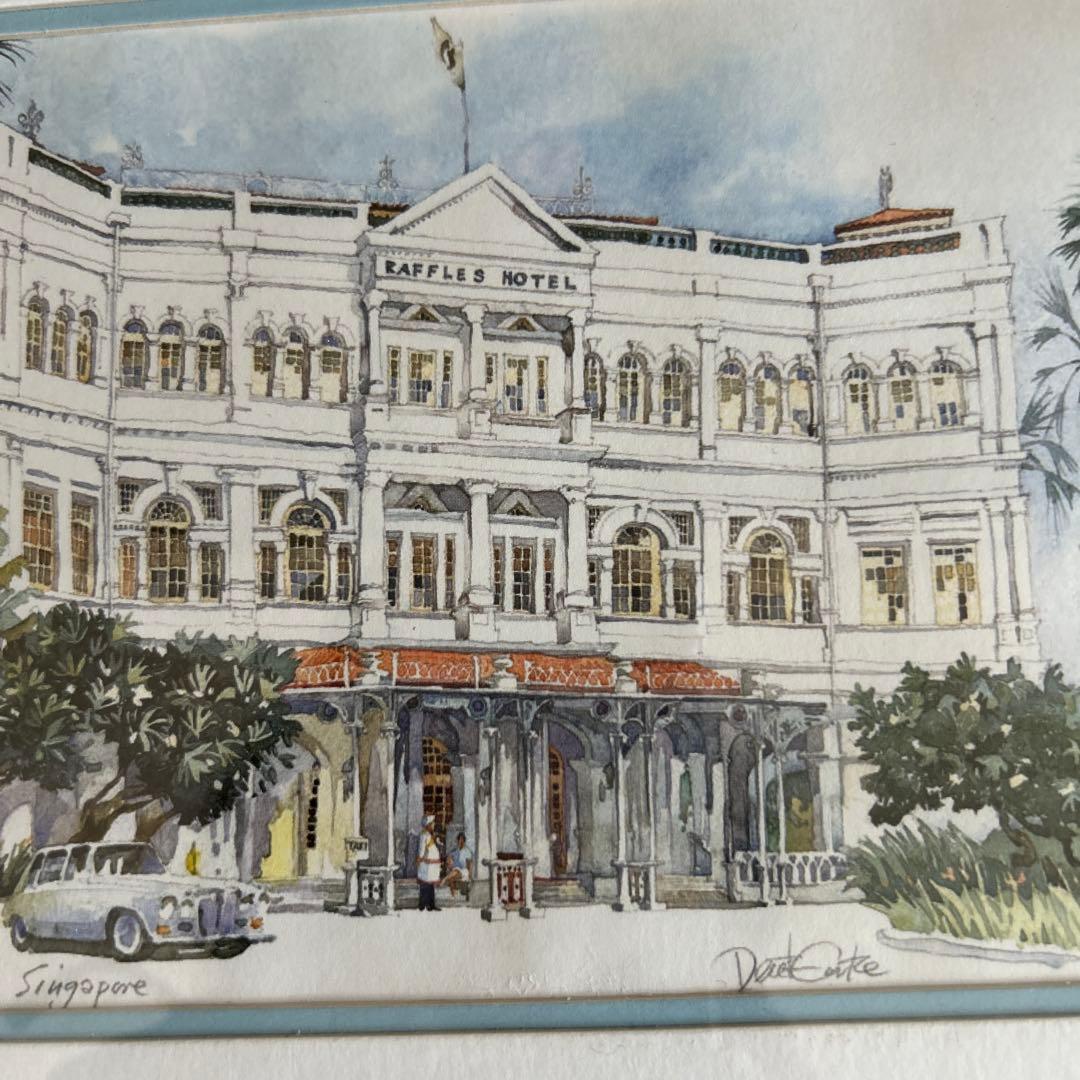 ラッフルズホテル シンガポール　絵画　フレーム付き　額縁