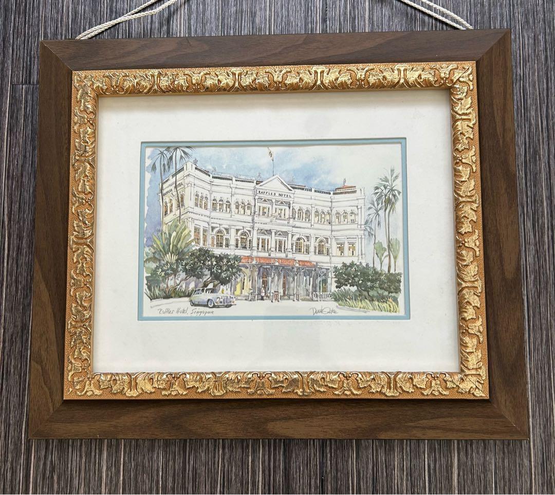 ラッフルズホテル シンガポール　絵画　フレーム付き　額縁
