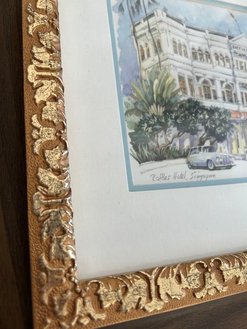 ラッフルズホテル シンガポール　絵画　フレーム付き　額縁