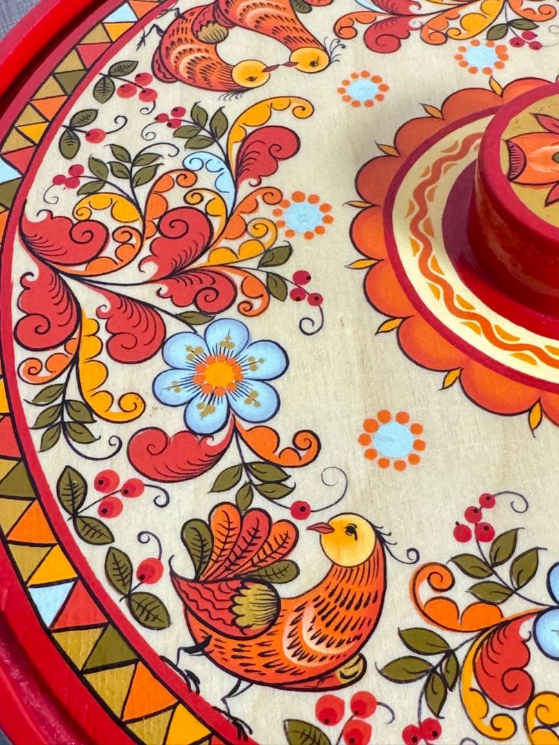 ロシア Vologda region 民芸品 小物入れ 新品未使用品