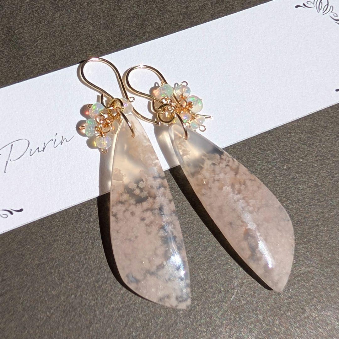 R✴︎H様 チェリーブロッサムアゲート オパール ピアス