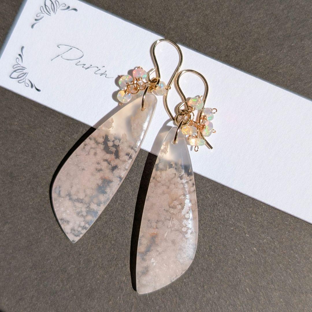 R✴︎H様 チェリーブロッサムアゲート オパール ピアス