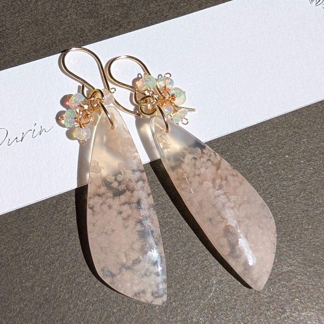 R✴︎H様 チェリーブロッサムアゲート オパール ピアス