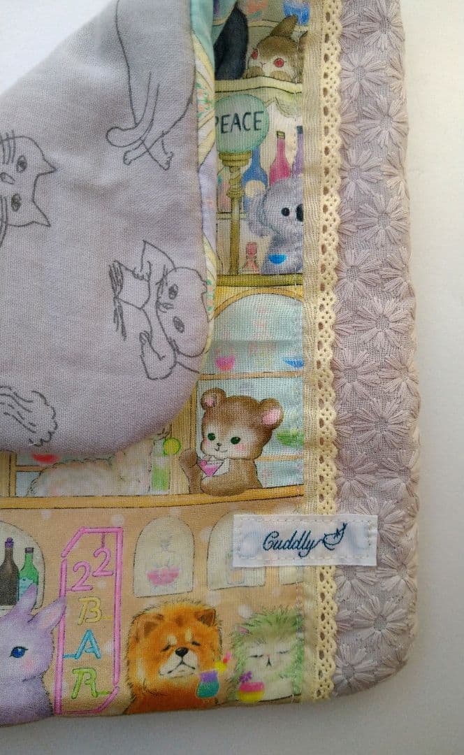 おとりおき☆ガーゼハンカチ　ユキエモン　yukiemon　レース　刺繍　　うさぎ