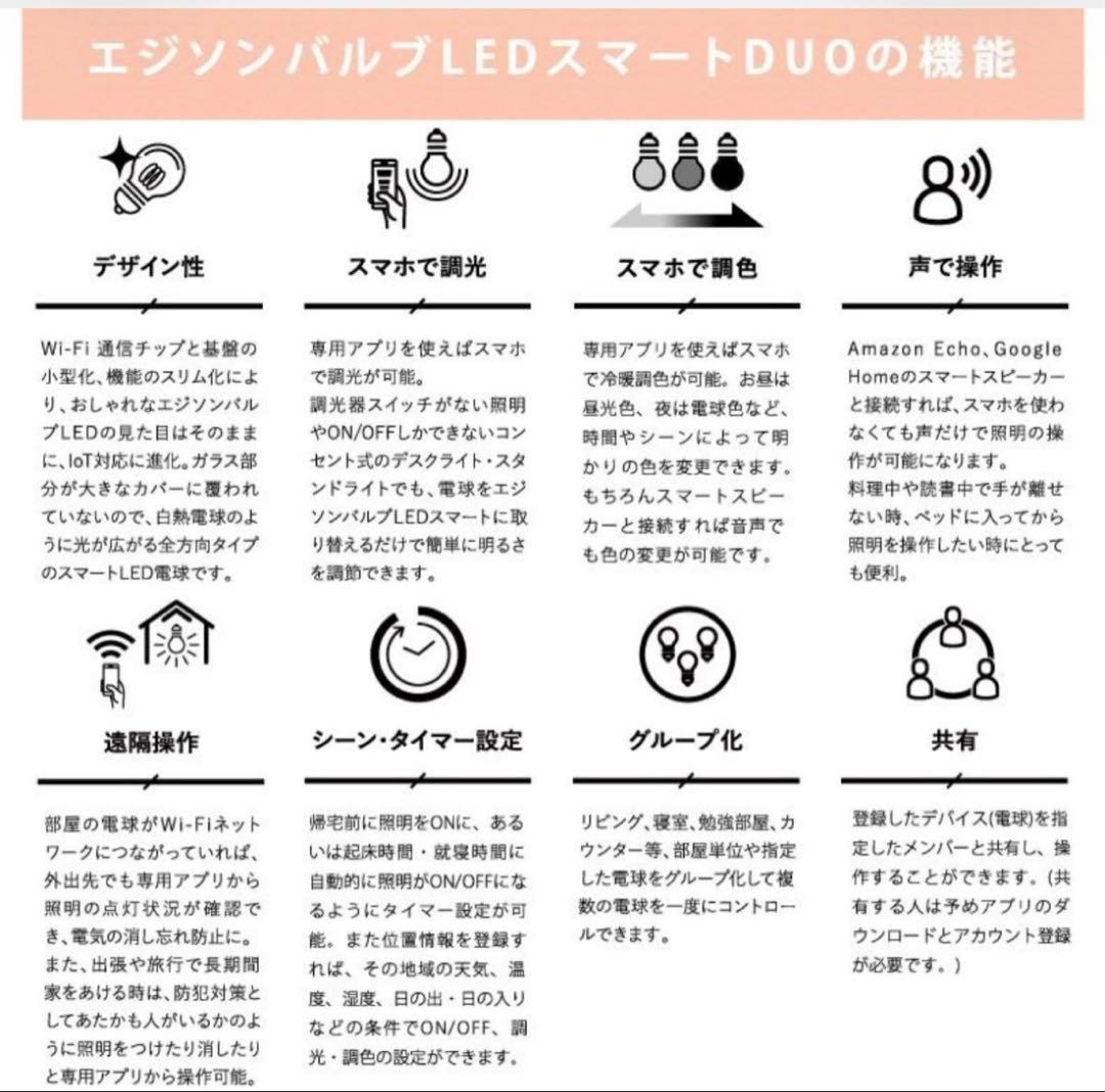 \"中古品\"エジソンバルブLEDスマート E26ロングクリア ７個