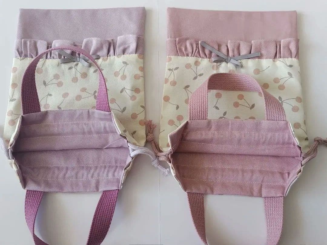 上履き入れ お着替え袋 巾着袋 入園入学グッズ さくらんぼ