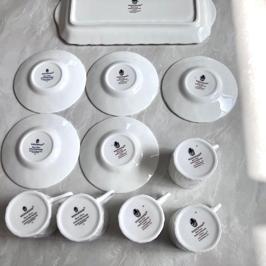 廃盤品  ホワイト デミタスカップ 5客 ＋ ディッシュ セット