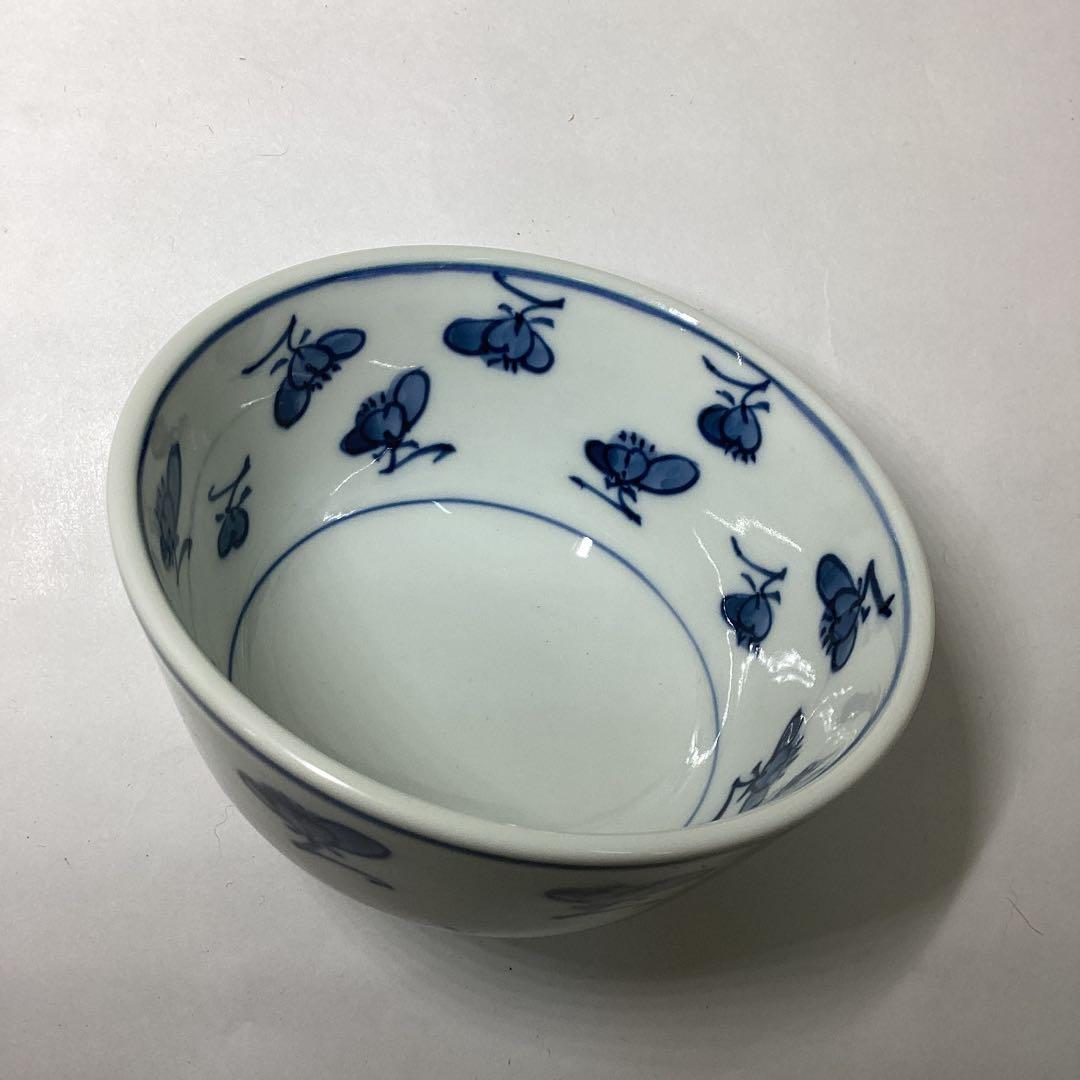 源右衛門窯　染付梅花飯椀五客（共箱）