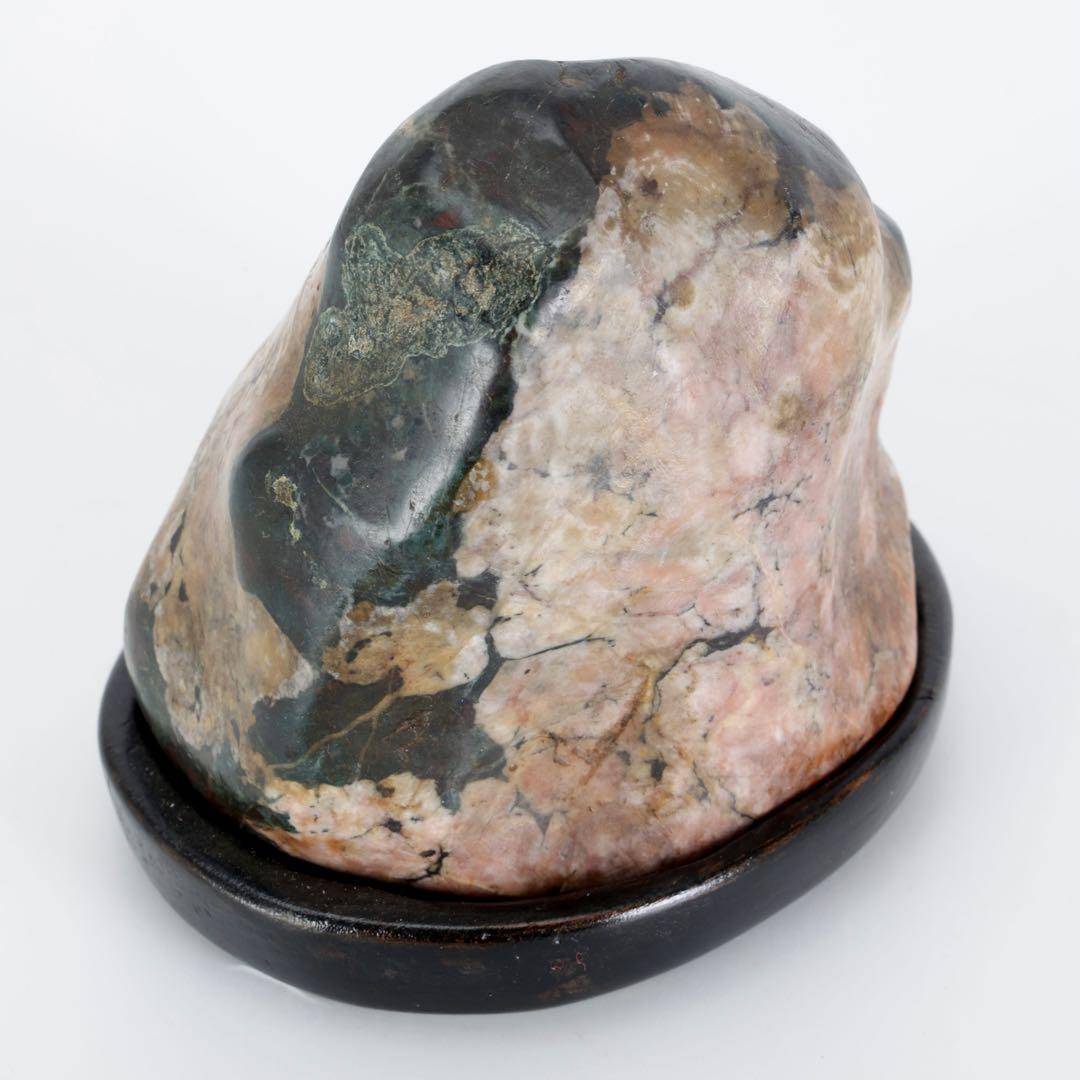 菊花石 菊紋石 紋石 台座付 635g 鑑賞石 原石 自然石 美石 小品盆栽