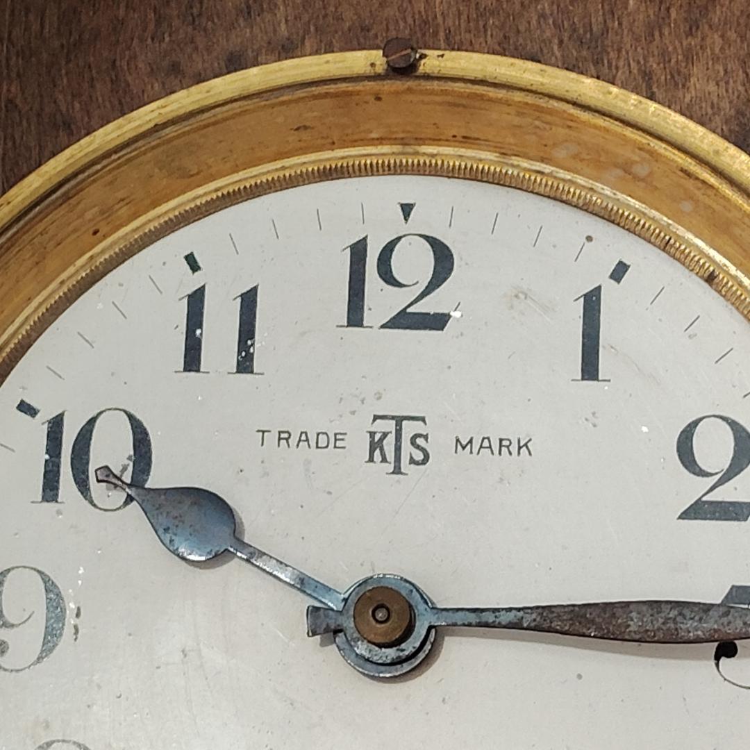 【時計】 レトロ ゼンマイ式 壁掛け時計 置 柱 巻鍵付 昭和 帝国時計 レア