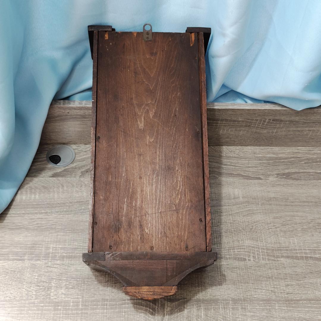 【時計】 レトロ ゼンマイ式 壁掛け時計 置 柱 巻鍵付 昭和 帝国時計 レア