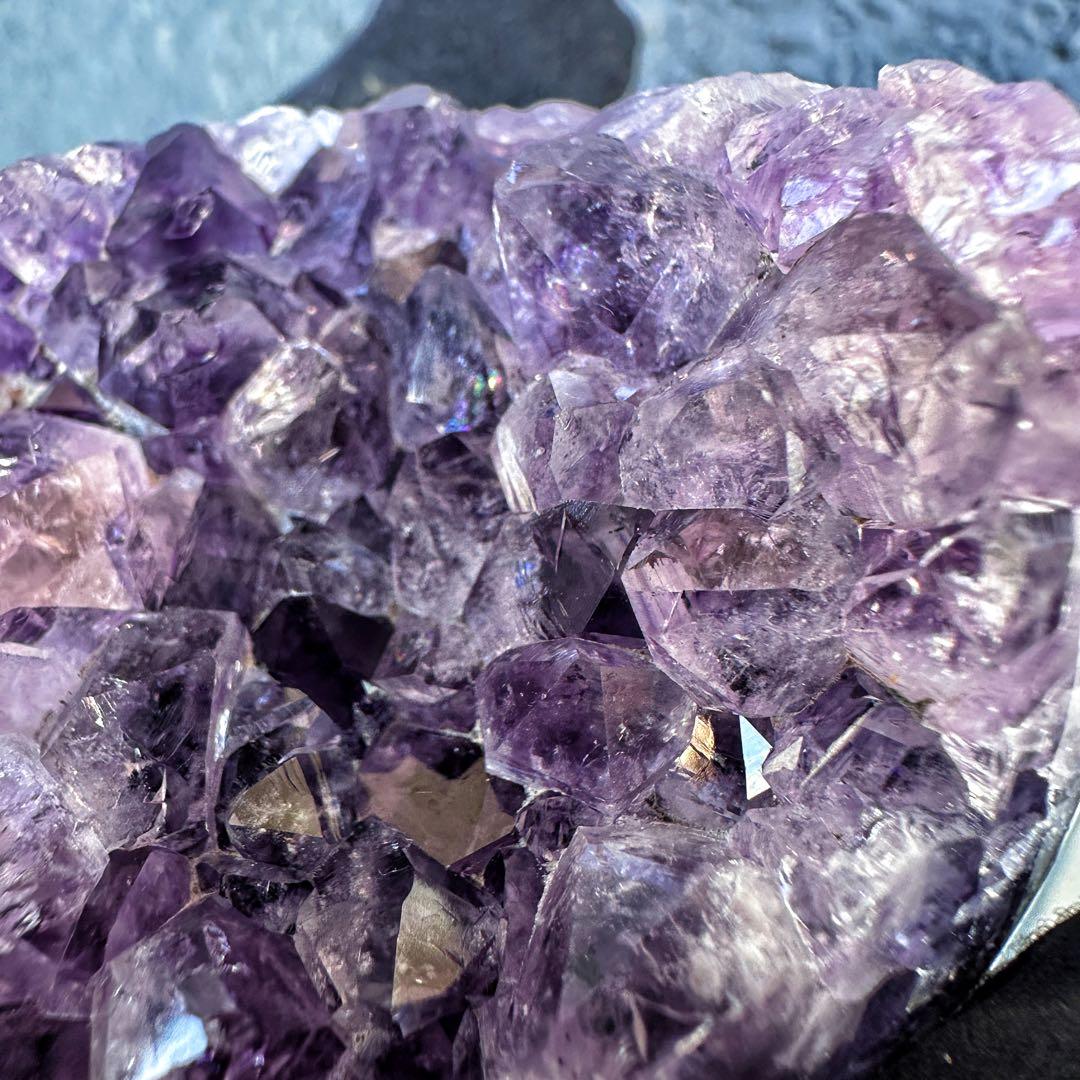 極上美麗☆瑪瑙レインボー☆アメジストクラスター パワーストーン天然石A1385