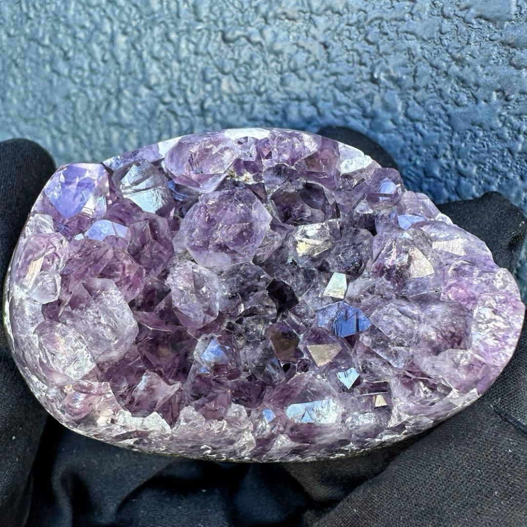 極上美麗☆瑪瑙レインボー☆アメジストクラスター パワーストーン天然石A1385