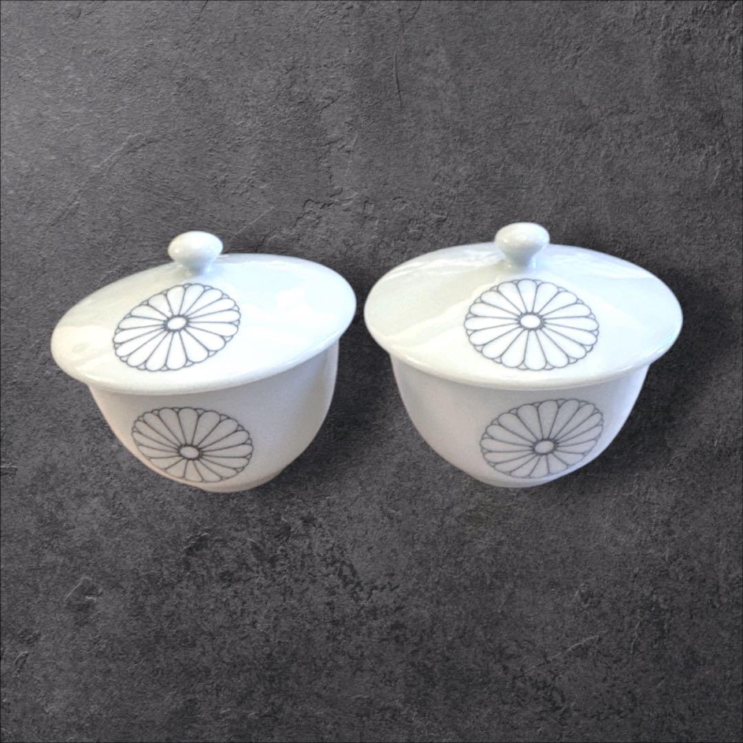 中宮寺 蓋つき湯呑み 皿 お猪口 有田焼き 京磁器