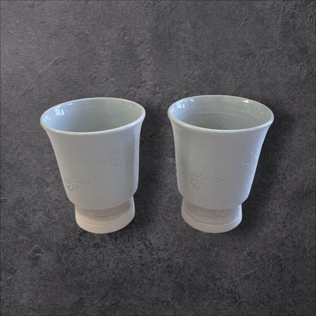 中宮寺 蓋つき湯呑み 皿 お猪口 有田焼き 京磁器