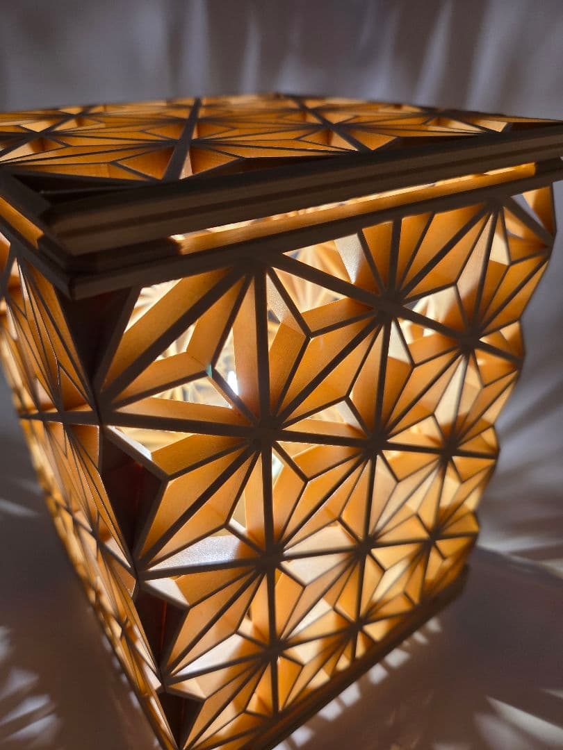 麻の葉45°組子ランプ、組子、組子細工、伝統文化、伝統工芸品、