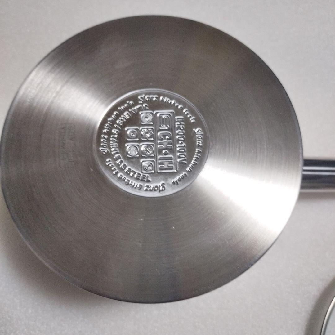 新品未使用glanzIH調理器対応3層厚底ステンレス鍋16cm18cm2点セット