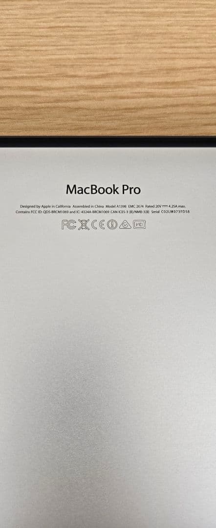 MacBook本体 MacBook Pro 15 Retina 2013 i7/8GB/SSD500