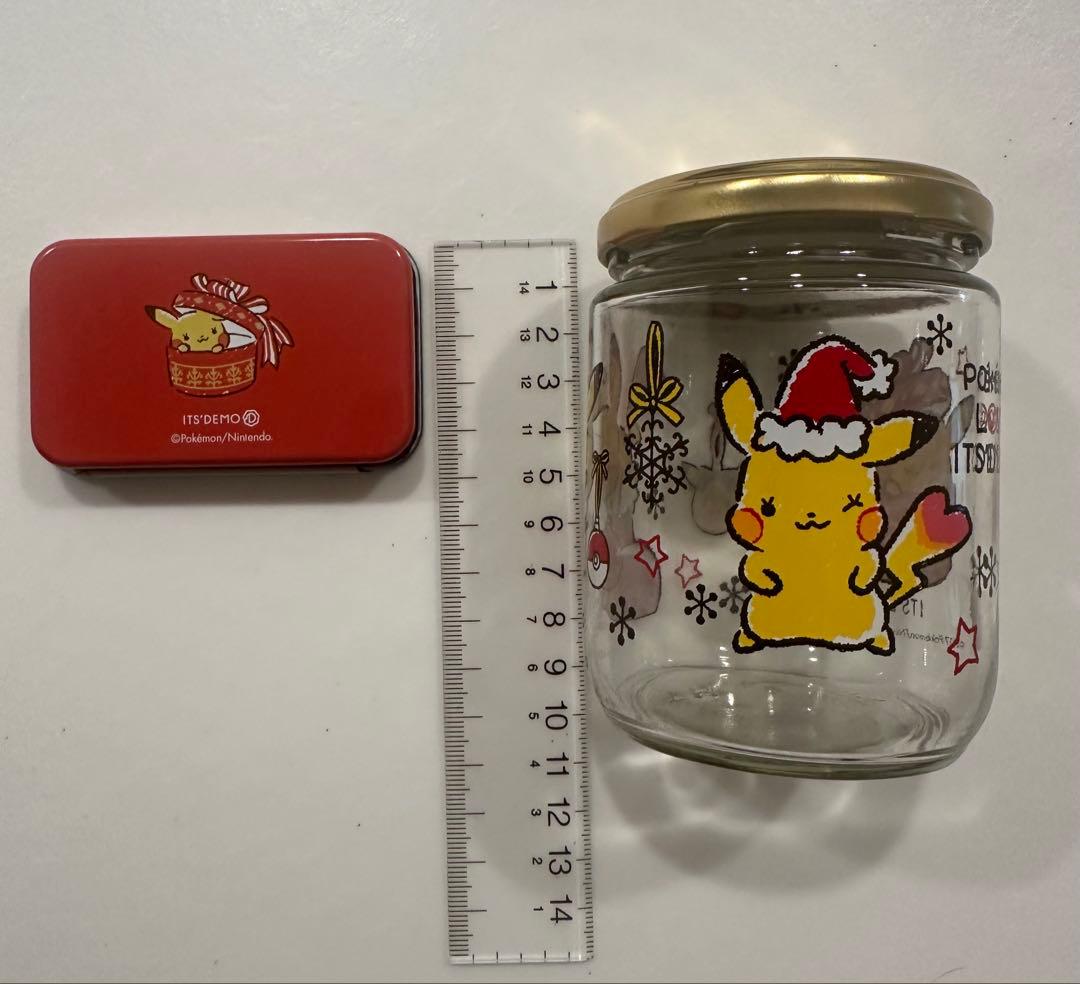 イッツデモ　ポケモン　クリスマスモチーフ　空き瓶　スライド缶　2点セット