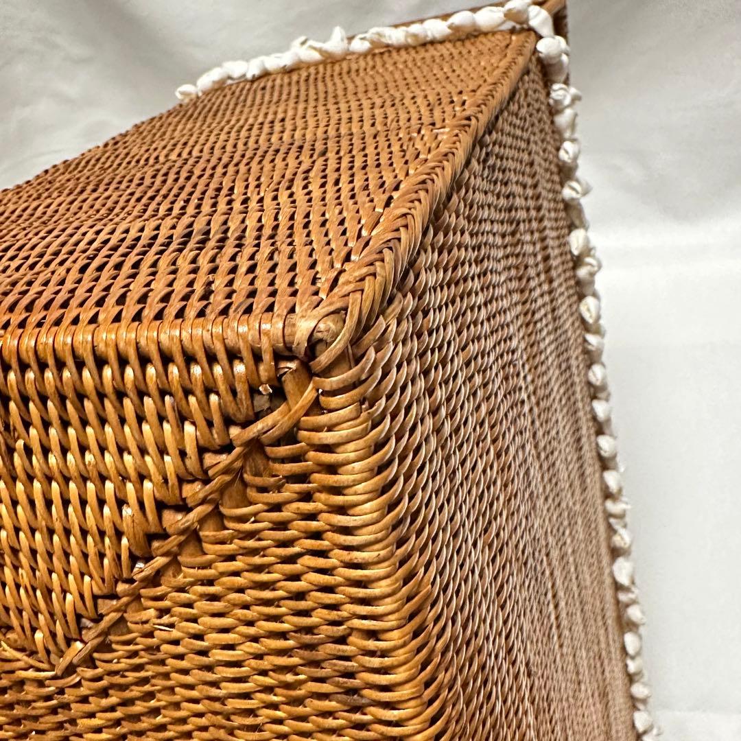 レア【ALBA ROSA】アッタリーフ 天然貝 カゴバッグ バリ島 ハンドメイド