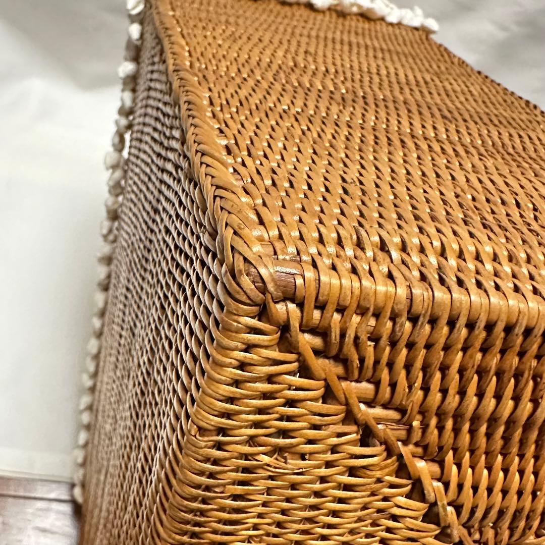 レア【ALBA ROSA】アッタリーフ 天然貝 カゴバッグ バリ島 ハンドメイド