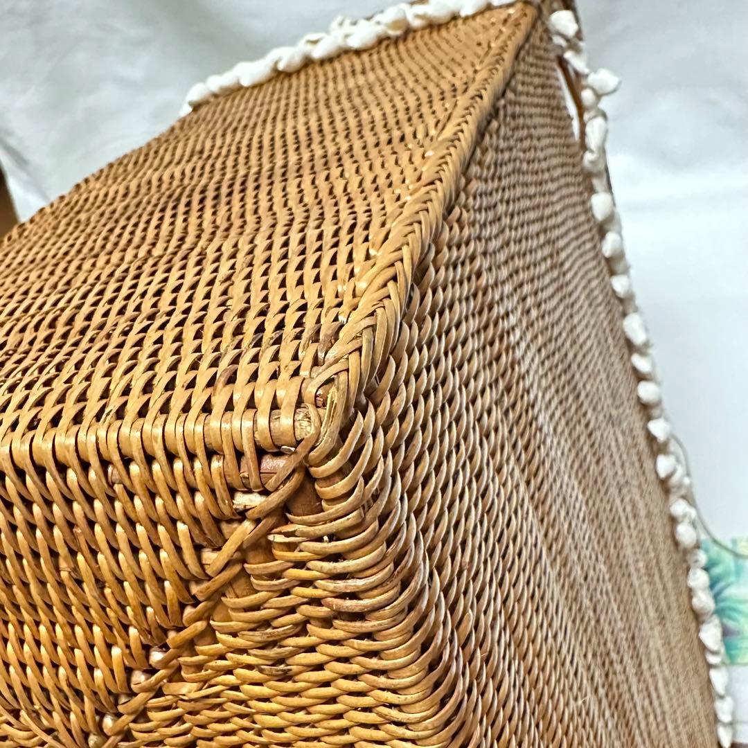 レア【ALBA ROSA】アッタリーフ 天然貝 カゴバッグ バリ島 ハンドメイド