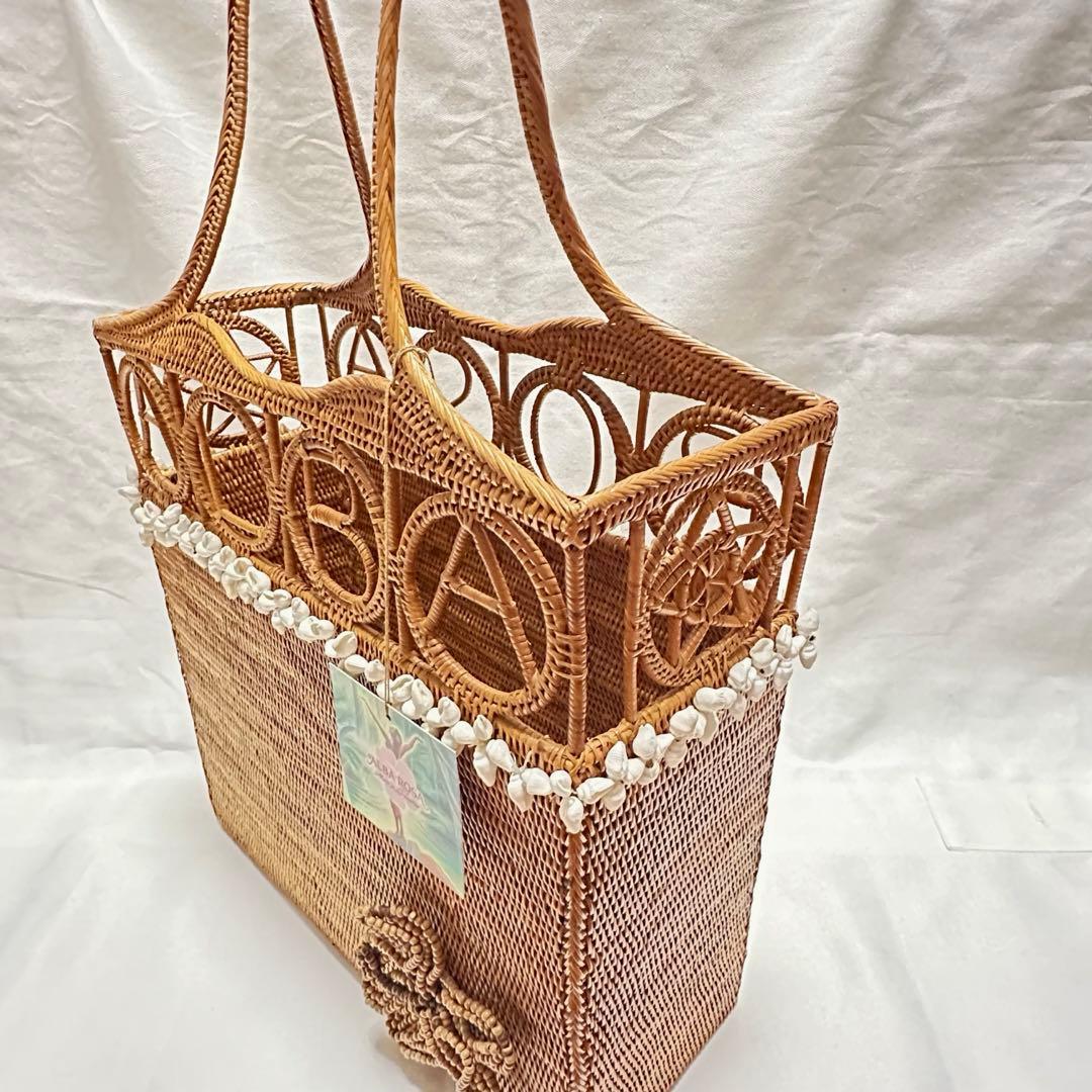 レア【ALBA ROSA】アッタリーフ 天然貝 カゴバッグ バリ島 ハンドメイド