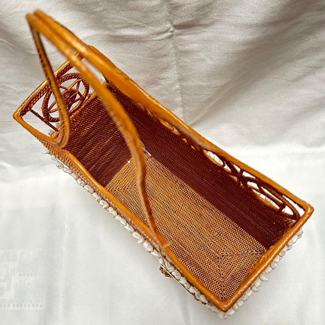 レア【ALBA ROSA】アッタリーフ 天然貝 カゴバッグ バリ島 ハンドメイド