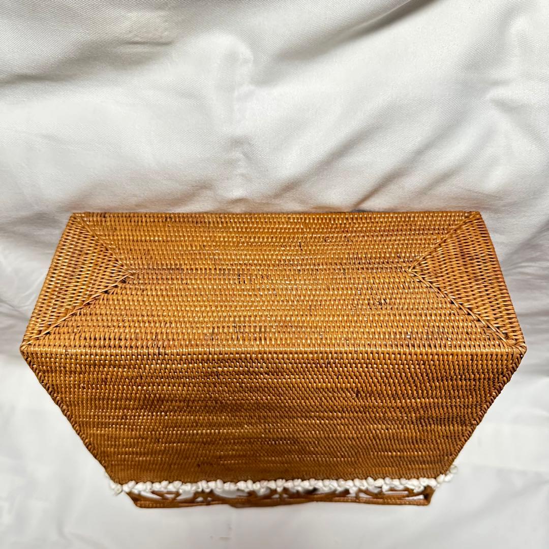 レア【ALBA ROSA】アッタリーフ 天然貝 カゴバッグ バリ島 ハンドメイド