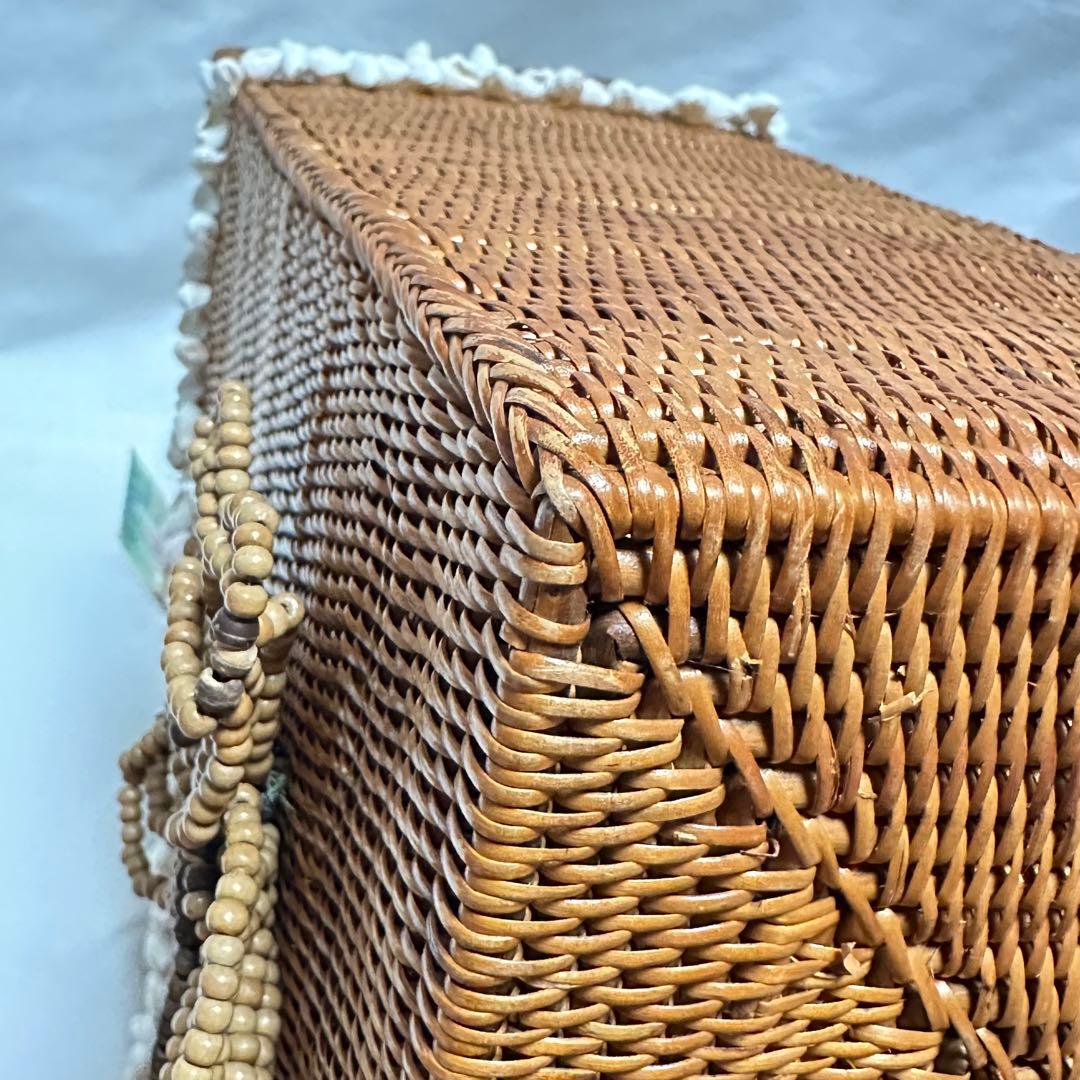 レア【ALBA ROSA】アッタリーフ 天然貝 カゴバッグ バリ島 ハンドメイド