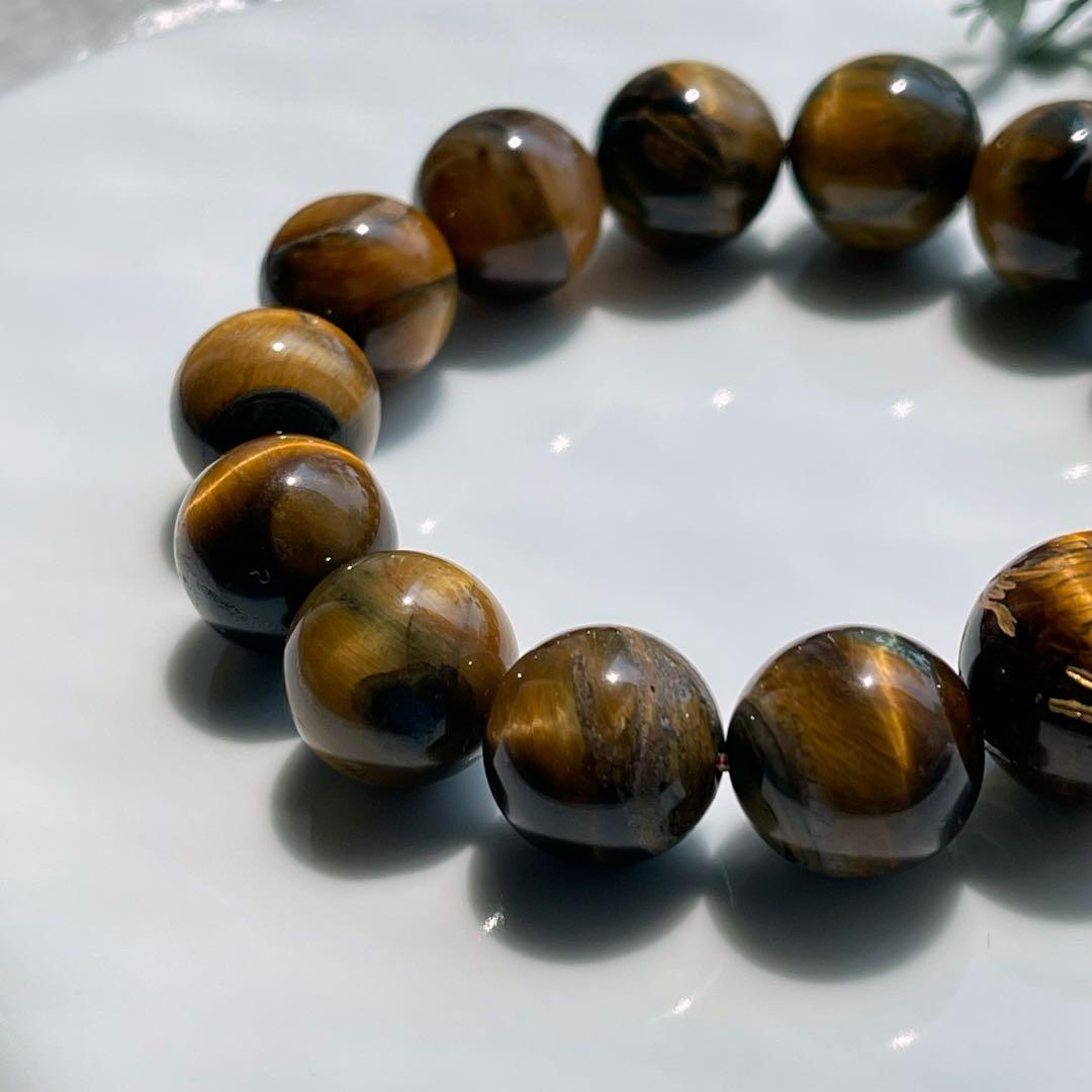 皇帝龍彫りタイガーアイ&ゼブラアイブレス