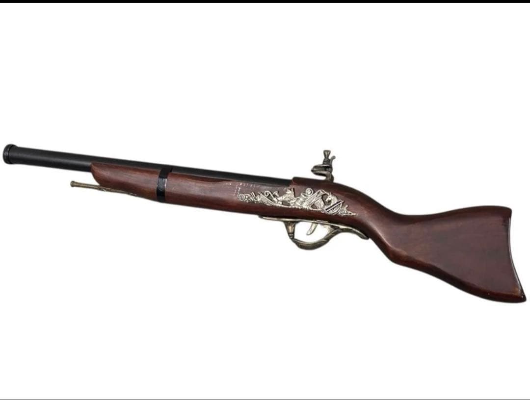 【中古】アンティーク風火縄銃レプリカ装飾品破損ありジャンク品