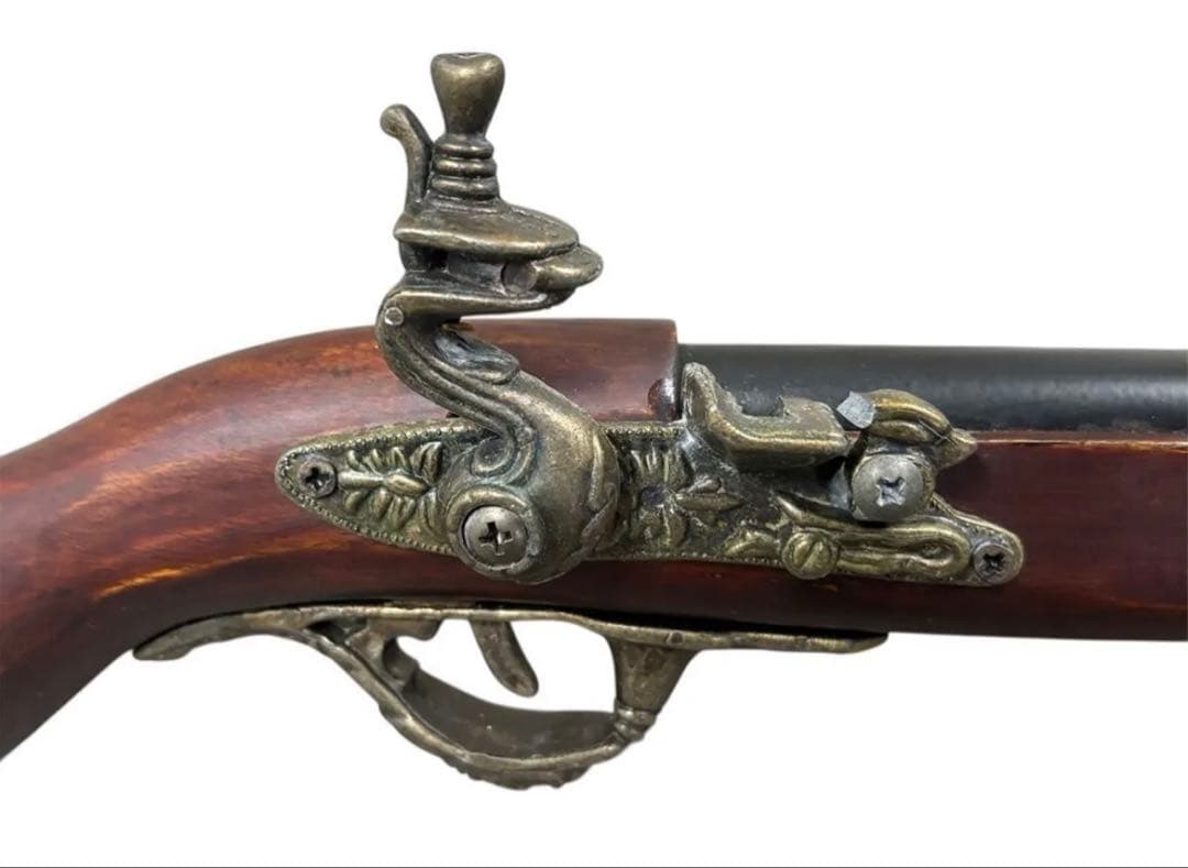 【中古】アンティーク風火縄銃レプリカ装飾品破損ありジャンク品